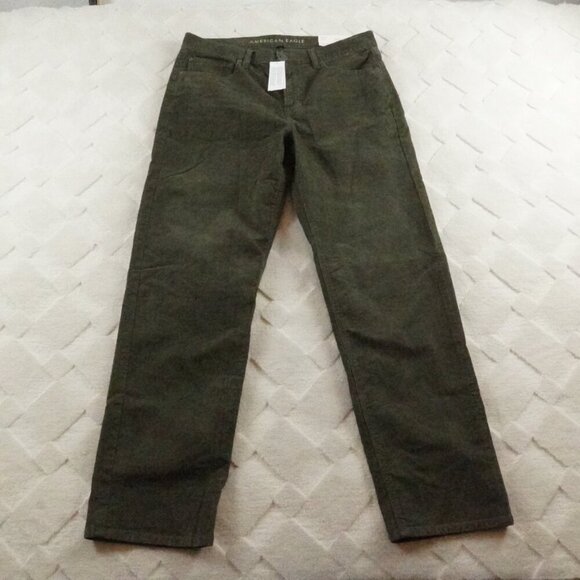 American Eagle Outfitters 90s Straight Corduroy Pants Womens 12 Green - Picture 1 of 11